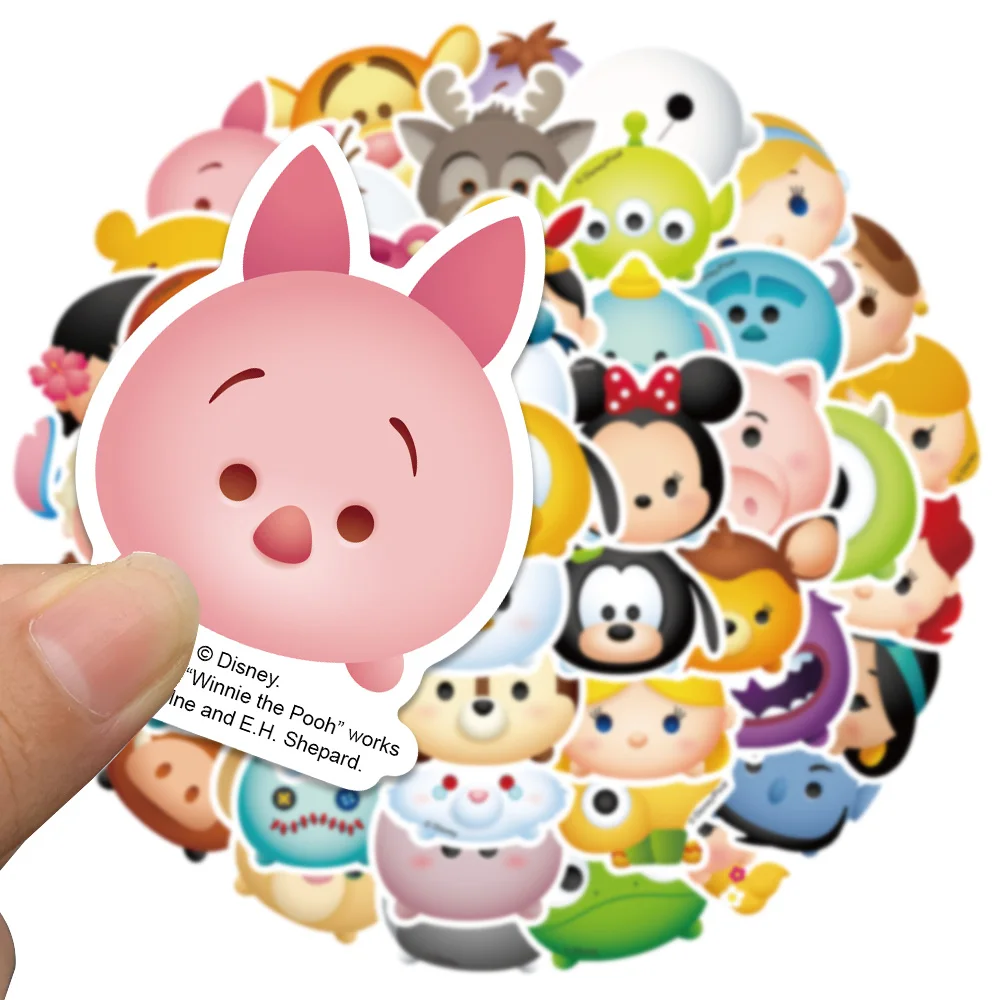 디즈니 Tsum Tsum 딸기 곰 미키 스티커, 귀여운 만화 데칼, 어린이 노트북 수하물 스크랩북 일기 스티커, 50 개