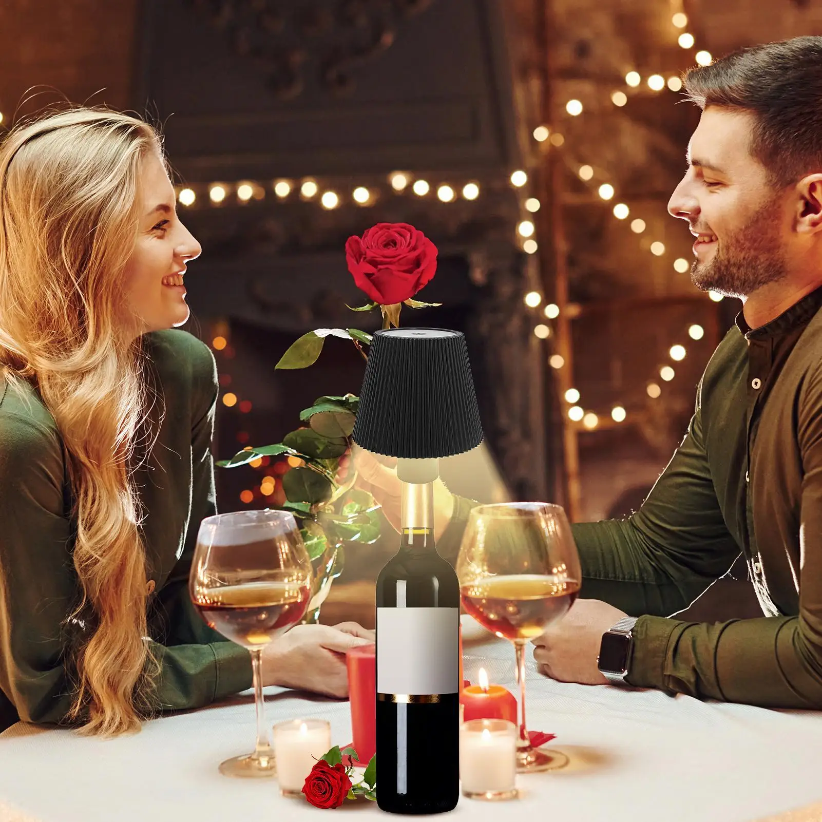 Bottle Lamp Shade Wine Bottle Light With 3 Color Dimming Elegant Compact Soft Lighting Decorations For Kitchen Christmas