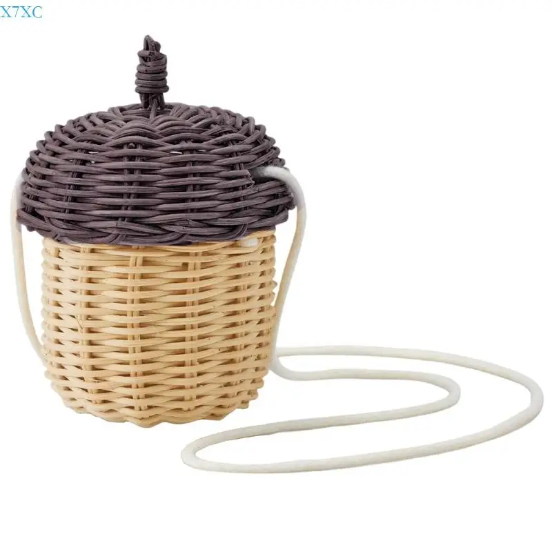 X7XC Small Crossbody Bag Pinecone Lightweight Plastic Bag Commute Accessory Practical Shoulder Bag For Essential