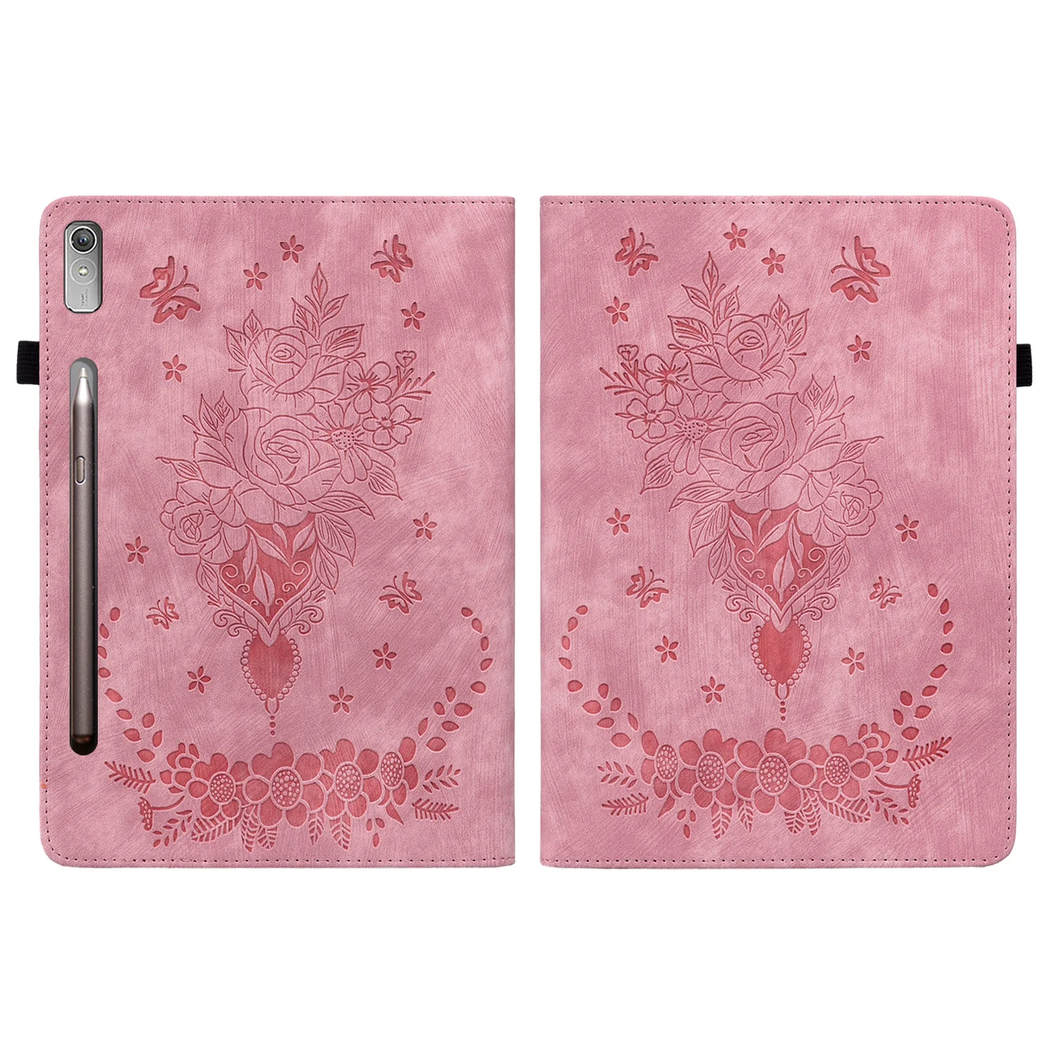 For Lenovo Tab P12 12.7 TB-371FC 2023 Case Rose Flowe Case Solid Flip Case Shockproof Foldable Stand Tablet Cover