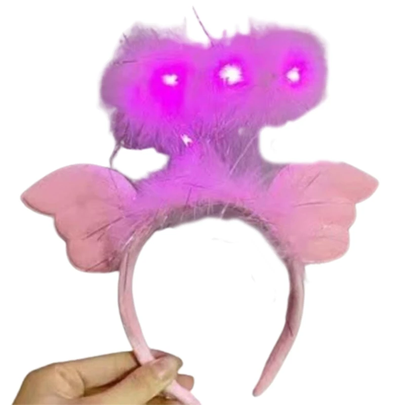 Luminous Hair Band Angel Hair Hoop Photo Booth Props Decor Headwear for Birthday Graduation Party Supplies R7RF