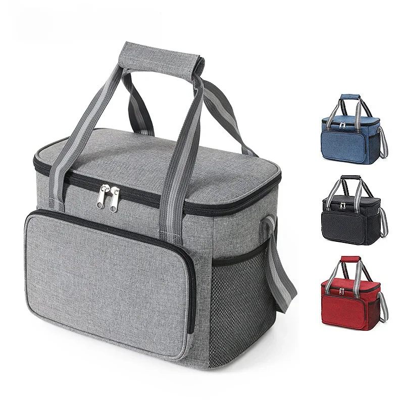 14l Outdoor-Kühler Lunch-Tasche Camping Picknick Getränk wärme isolierte Fall Lunchbox Tasche wasserdichte Lebensmittel Schulter gurt Thermoskanne Box