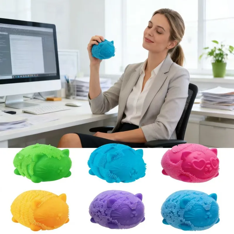 

Hot Squishy Stress Ball Cat Shaped Slow Rebound Sensory Squeeze Fidget Toy For Stress And Anxiety Relief For Adult Blind Box Toy