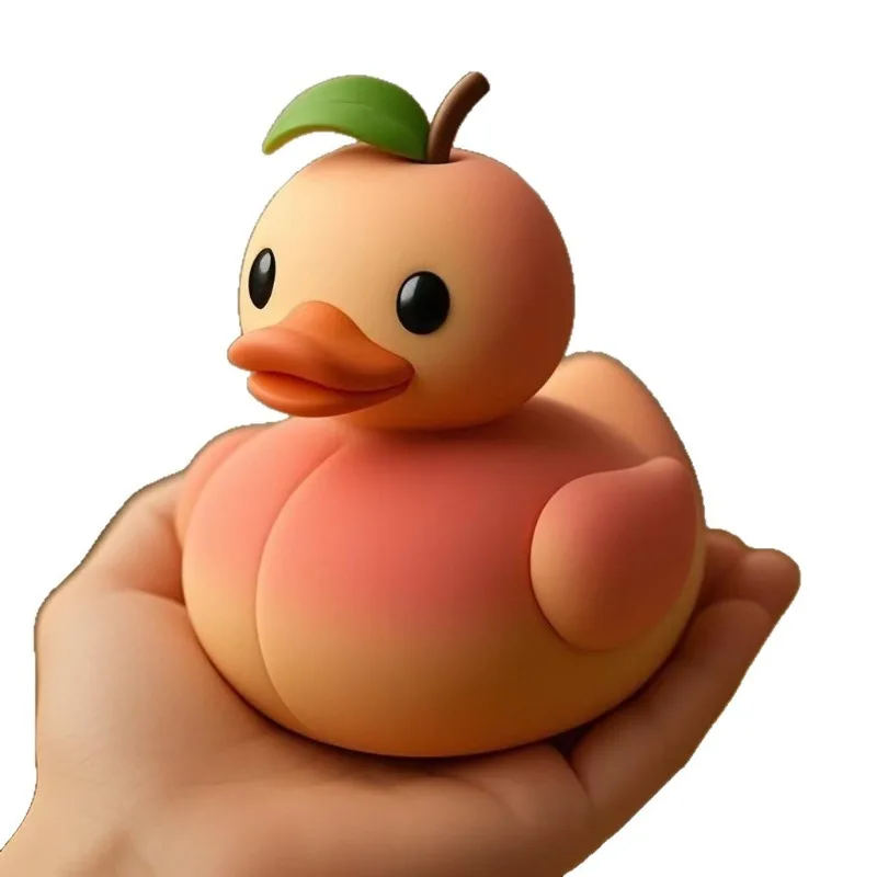 

Whimsical Fruit Series -Peach Banana Strawberry Apple Grape Duck Garden Desktop Resin Ornament,Playful Art Craft for Home Decor