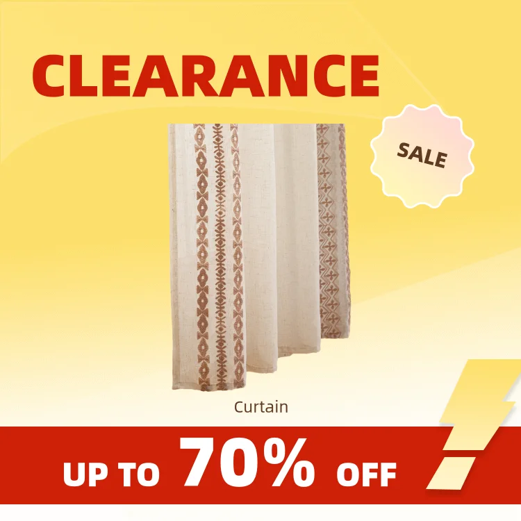 Clearance_63 Inches Long Farmhouse Curtains for Living Room Vintage Floral Striped Textured Linen Curtains Boho Embroidered Cott