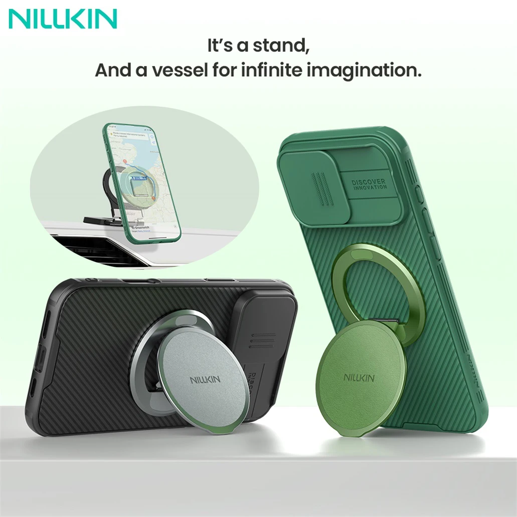 Nillkin Dual-Magnet Grip Phone Holder MagSafe Portable Folding Stand Ultra-thin Multi-angle Adjustable Dual-Sided Magnetic Ring