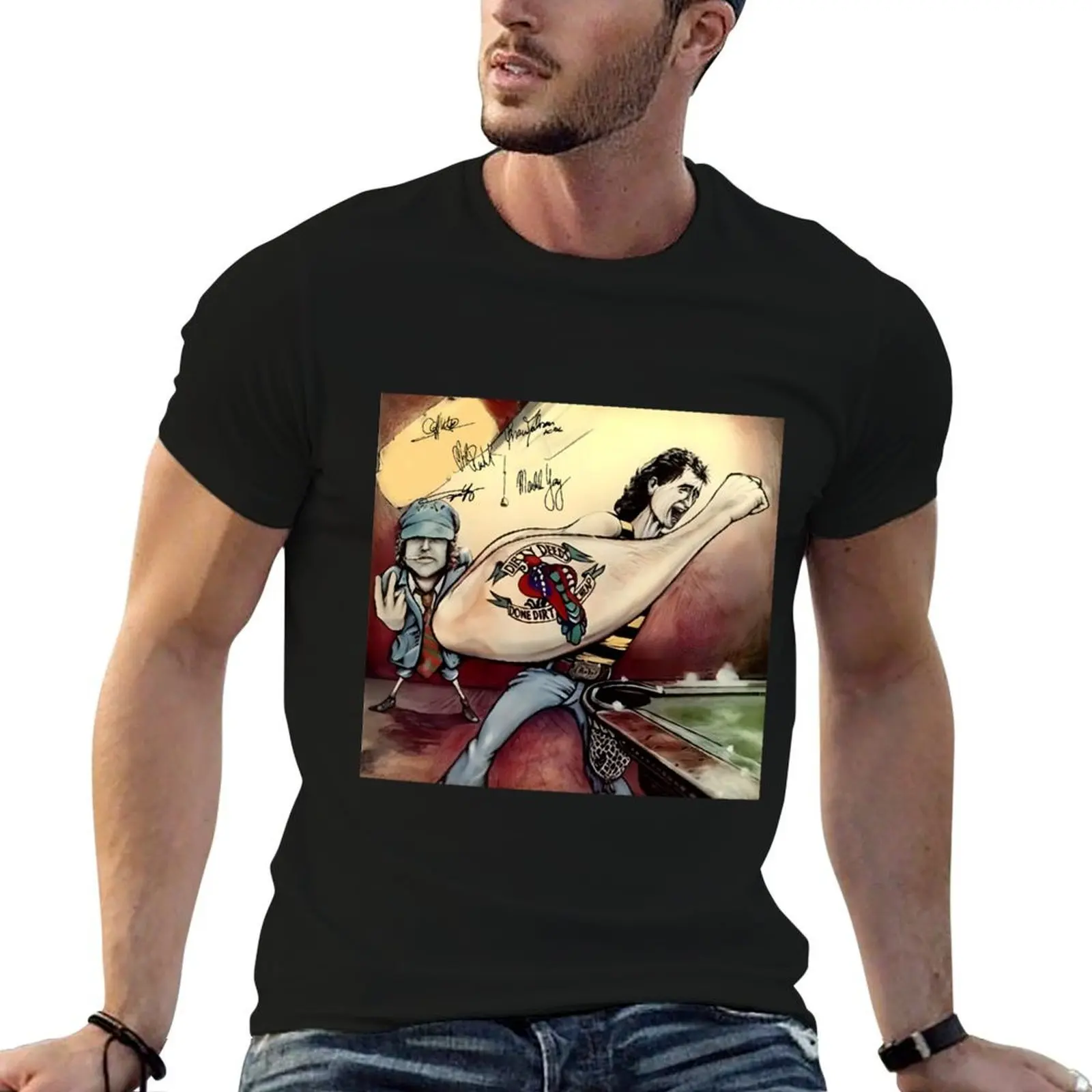 

Dirty Deeds Done Dirt Cheap album tongue hand T-Shirt printed t shirts for man man t shirt luxury T-Shirt