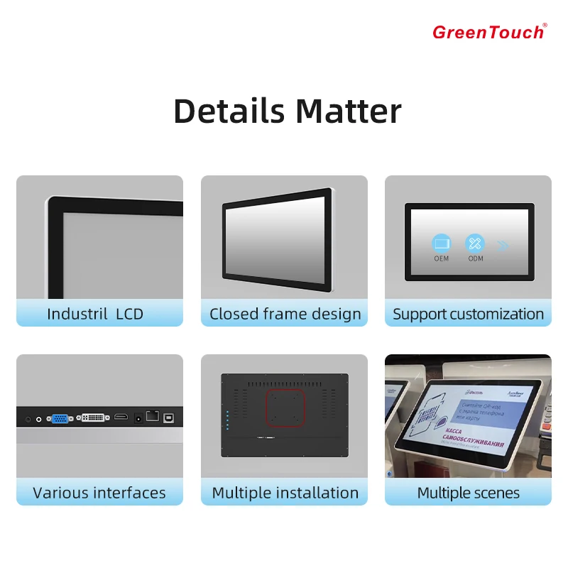 매끄럽고 반응성이 뛰어난 상호작용을 위한 고급 용량성 기술을 갖춘 22인치 터치스크린 모니터