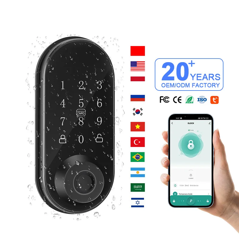 Touch Screen Smart Stay Lock Smart Door Lock TuYa Bluetooth Fingerprint Password Key Unlocking