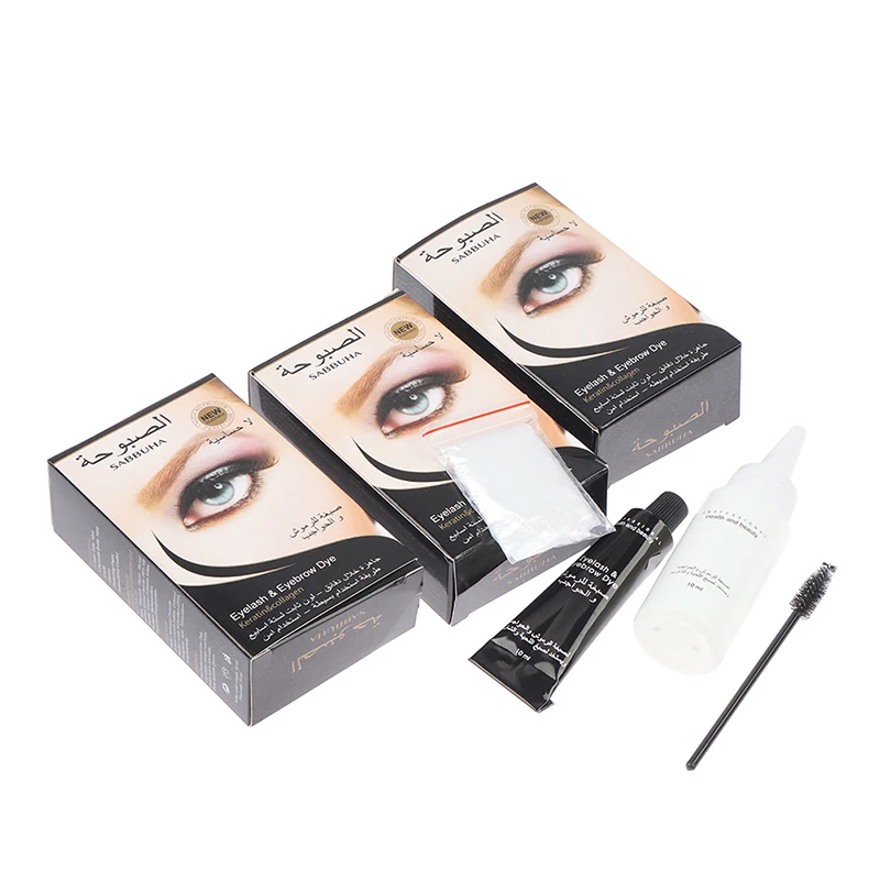 Henna Eyelash Eyebrow Dye Tint Gel Eyelash Brown Black Tint Cream Kit Easy Dye