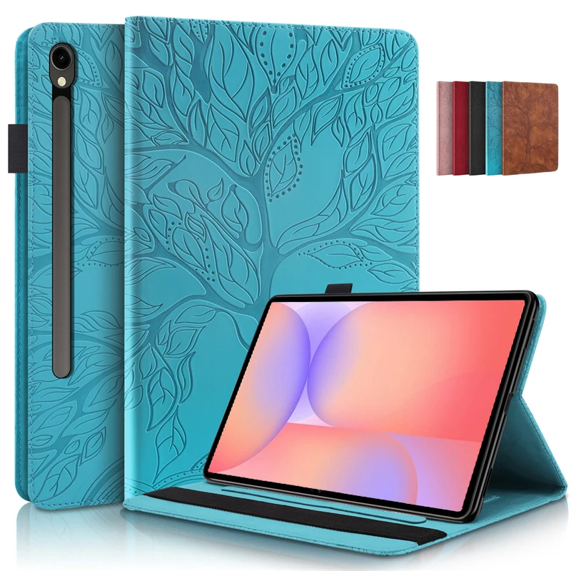 Tablet Cover For Samsung Tab S10 Lite Case 2025 Emboss Tree Flip Wallet Stand Cover For Funda Galaxy Tab S10 Lite Case 10.9 inch