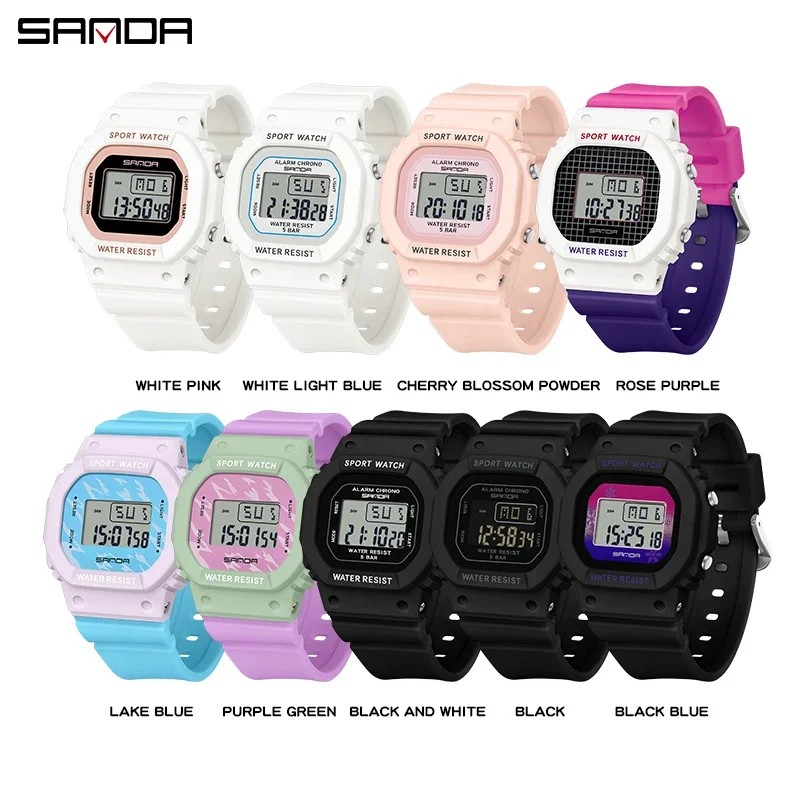 SANDA Boys Girls LED Digital Watch Children Sports Watch For Waterproof Electronic Watch Children Outdoors Casual Gift Watch(Fre