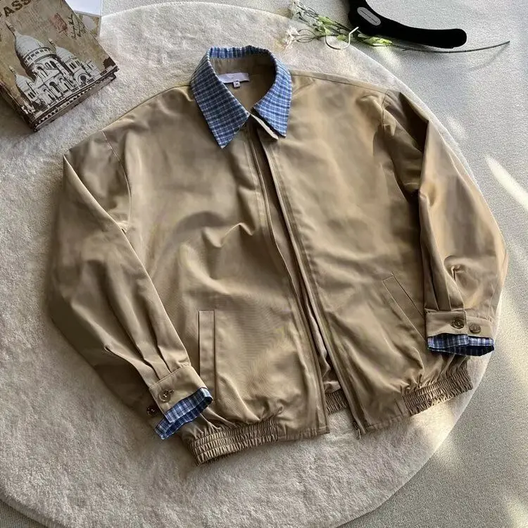 

Мужская одежда свободного кроя Jaet Street Sle с гонконгским вкусом, весенне-осенняя модная верхняя одежда, удобная молодежная мода из полиэстера