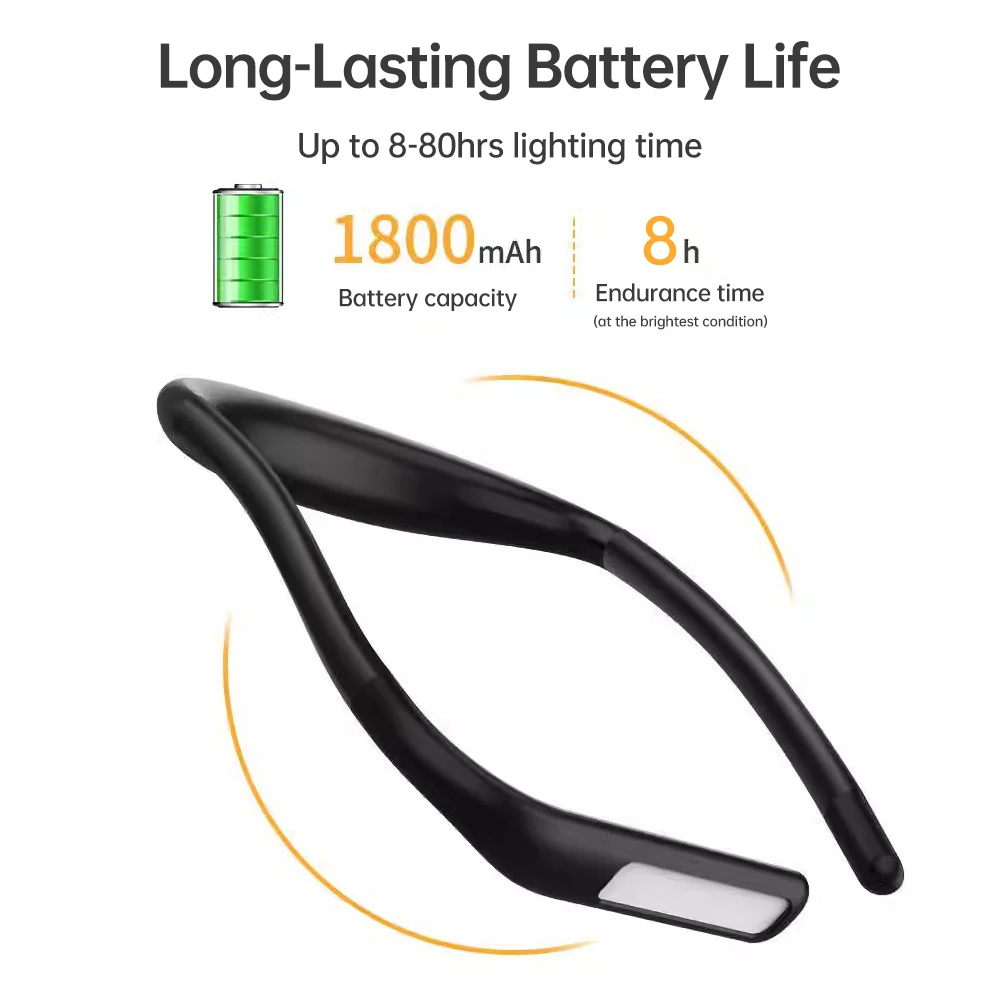 مصباح مكتبي صديق للعين قابل لإعادة الشحن ، ضوء قراءة الرقبة ، مصباح كتاب مع 3 سطوع قابل للتعديل ، أذرع قابلة للثني للقراءة #3