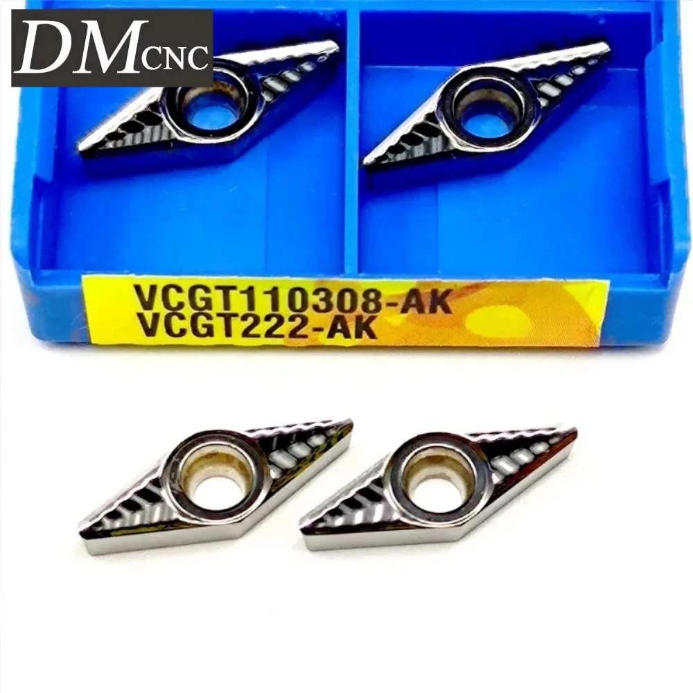 10/50/100 قطعة VCGT110302/04/08-AK ZM01 تحول إدراج لألومنيوم كربيد الأسمنت