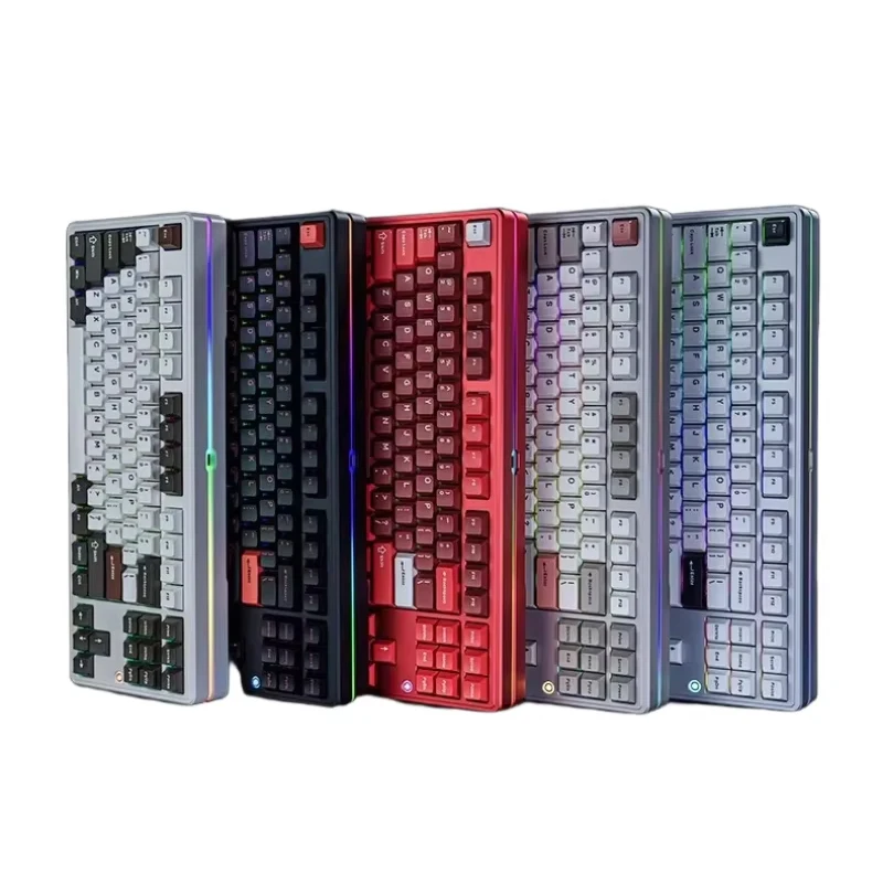 PMO Aurora80 Wireless Mechanical Keyboard Three Mode Top Structure PC/FR4 Positioning Plate 87 Keys E-sports Gaming Keyboard