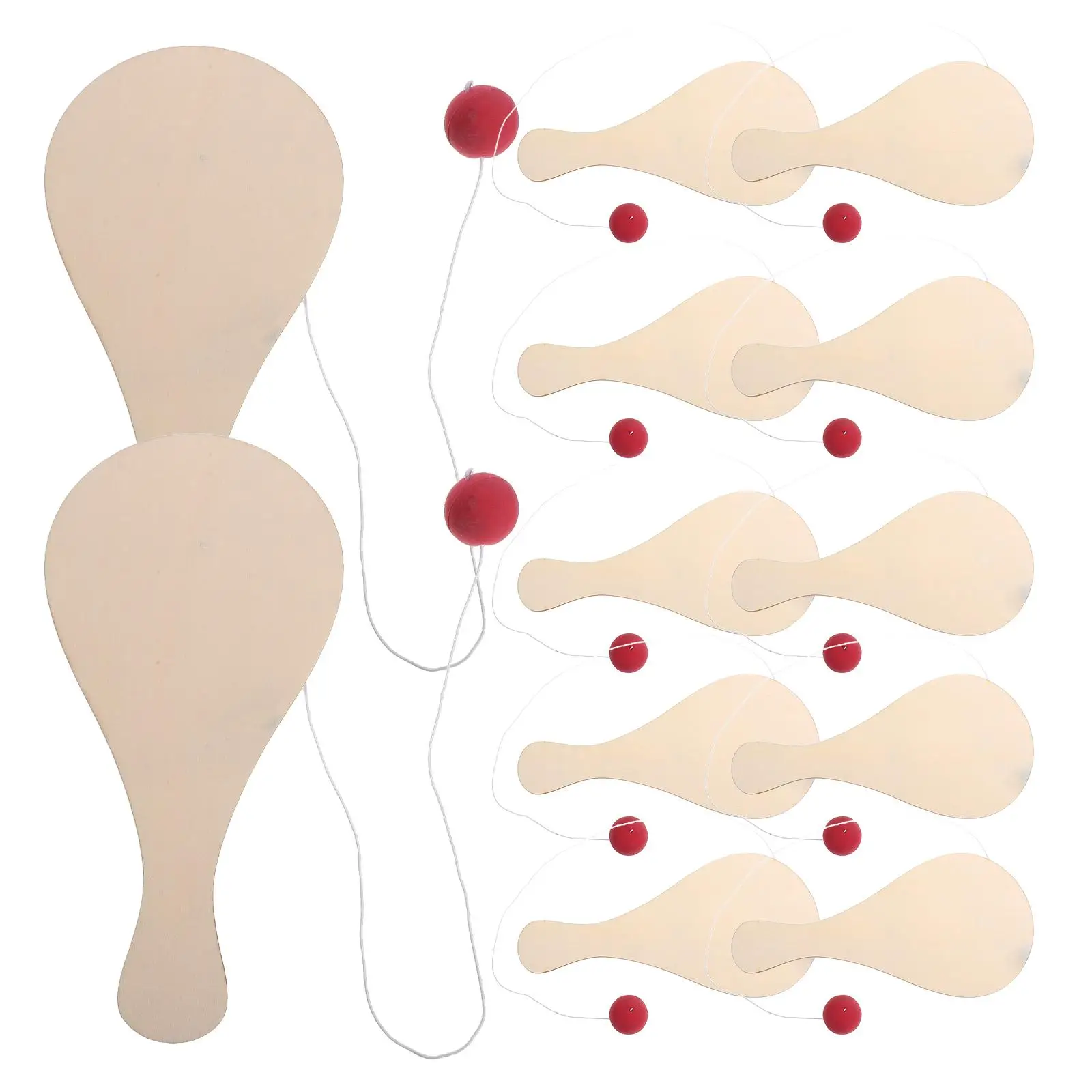 10 Pcs Wooden Racket Kids Diy Painting Toy Handmade Creative Graffiti Paddle Ball Game Educational Children Plaything