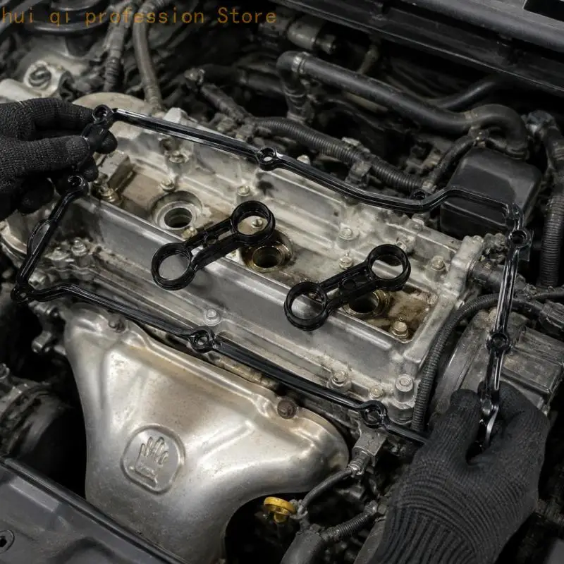 Gummi-Motordeckel-Dichtungssatz für E46 E87 E90, 3-teiliger Satz für Reparaturarbeiten. Verwenden Sie H8WE – Detail 7