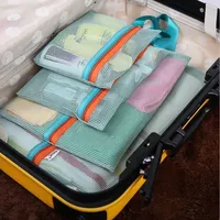 4pcs/set Travel Storage Bag Portable Travel Mesh Bag Case Toiletry Clothes Underwear Hanging Storage Bag Organizer Pouch