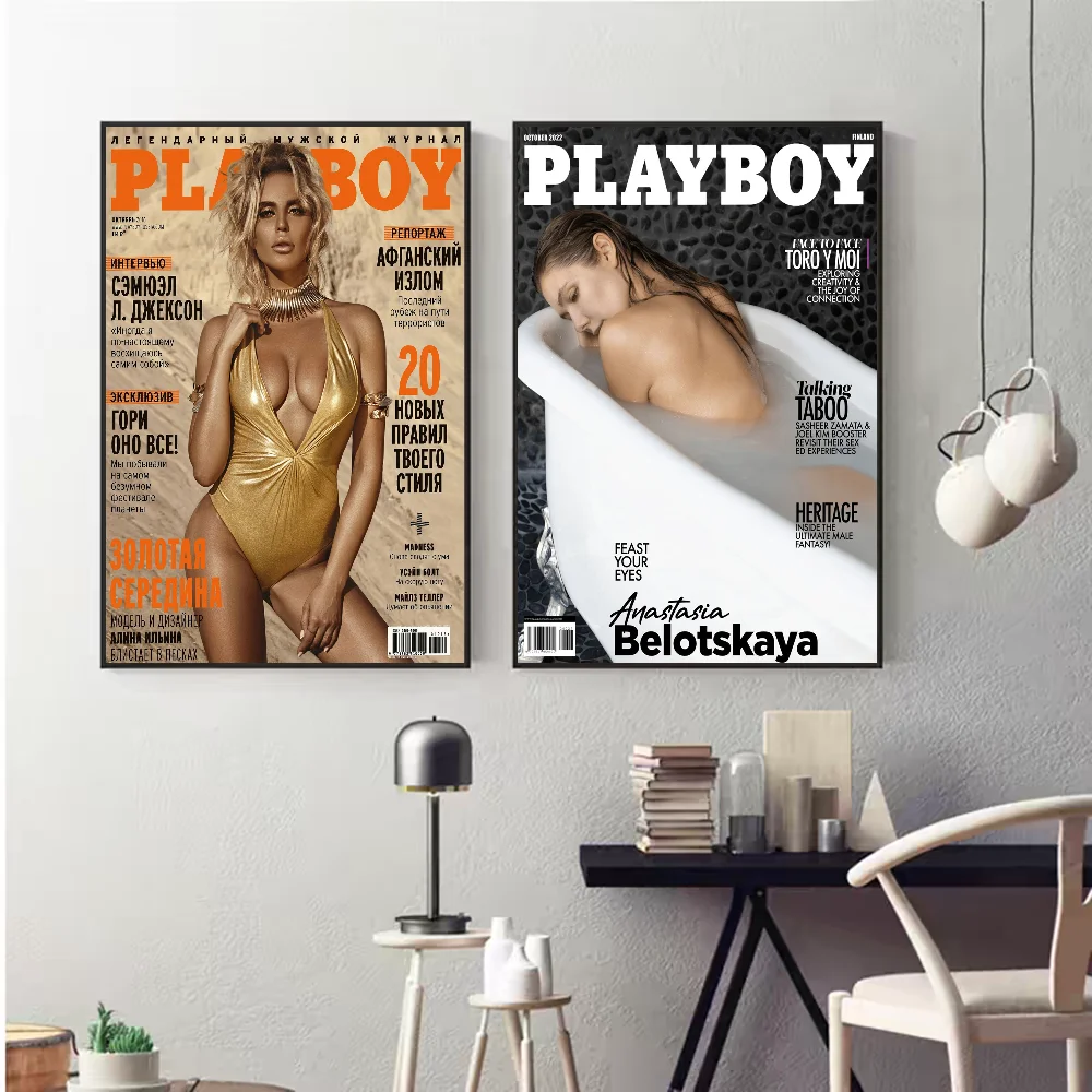 مطبوعات وملصقات مجلة P-Playboy ، لوحة جدارية عتيقة ، ديكور منزلي ، بار ، مقهى ، فن جمالي ، فتاة مثيرة ، نوعية جيدة