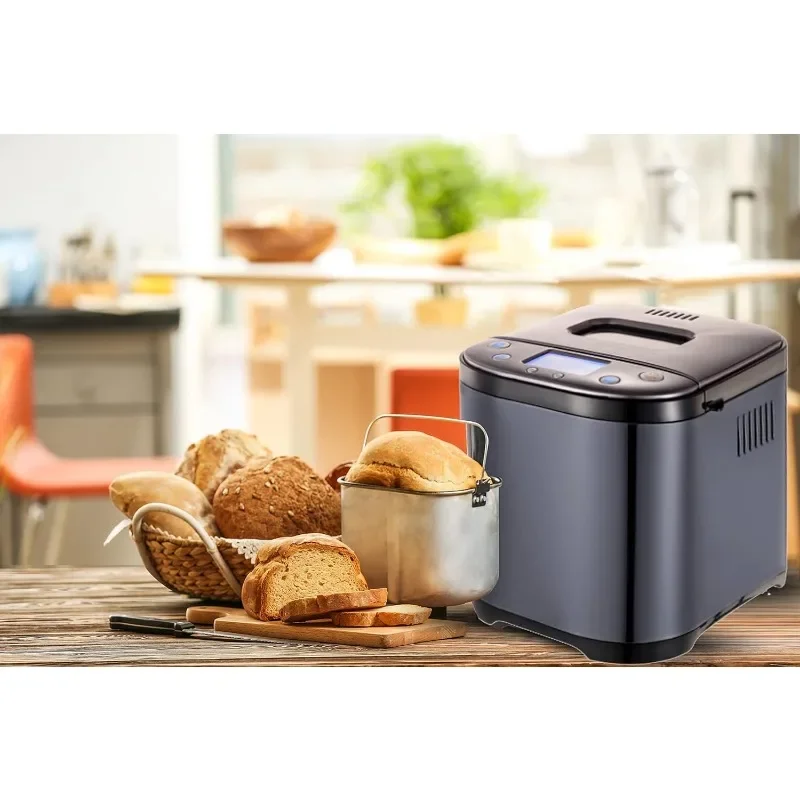 Bread Maker Machine with Nonstick Bowl, Bread Hook, Measuring Cup & Spoon. 15-in-1, Gluten-Free Bread, Cake& Yogurt