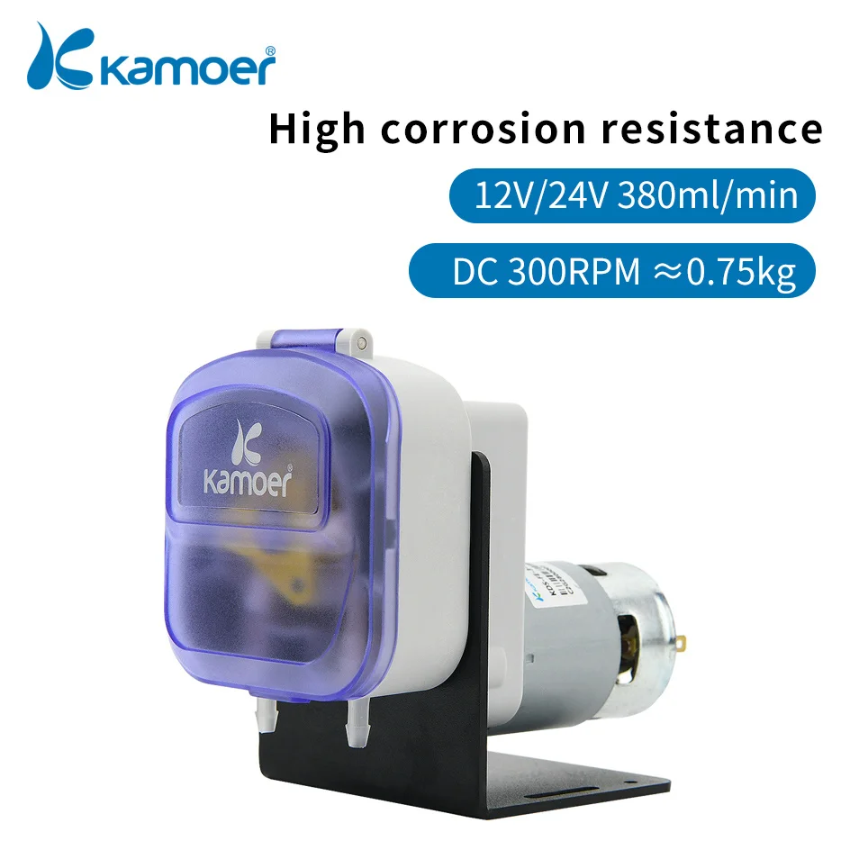 

kamoer KDS DIY Peristaltic Pump 12V/24V DC Motor for Lab Analytical Dosing Pump High Flow 4 Color 340-380ml/min