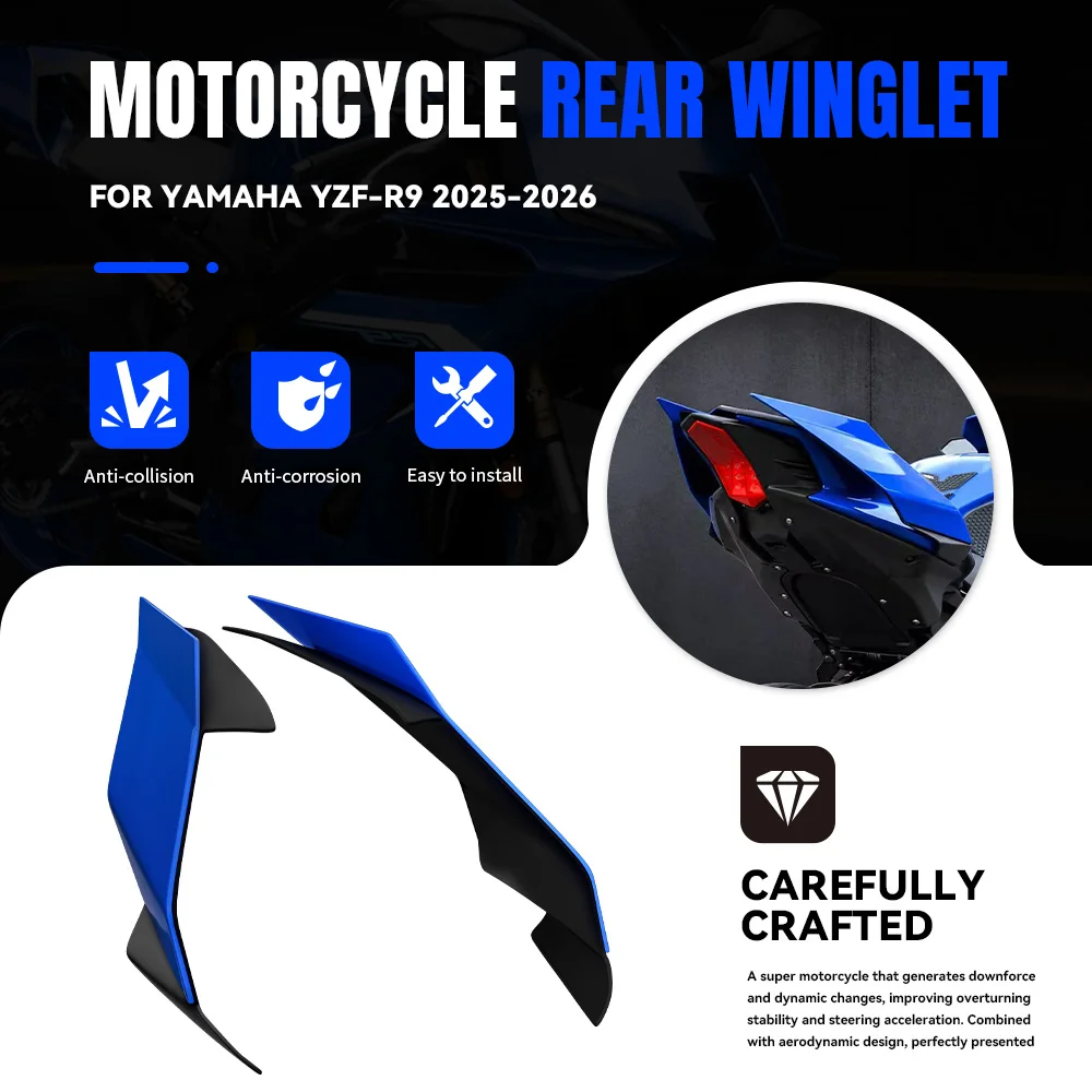 Motorcycle rear tail fixed wing modified spoiler aerodynamic rear tail winglet rear fairing For Yamaha YZF-R9 GP YZFR9 2025-2026
