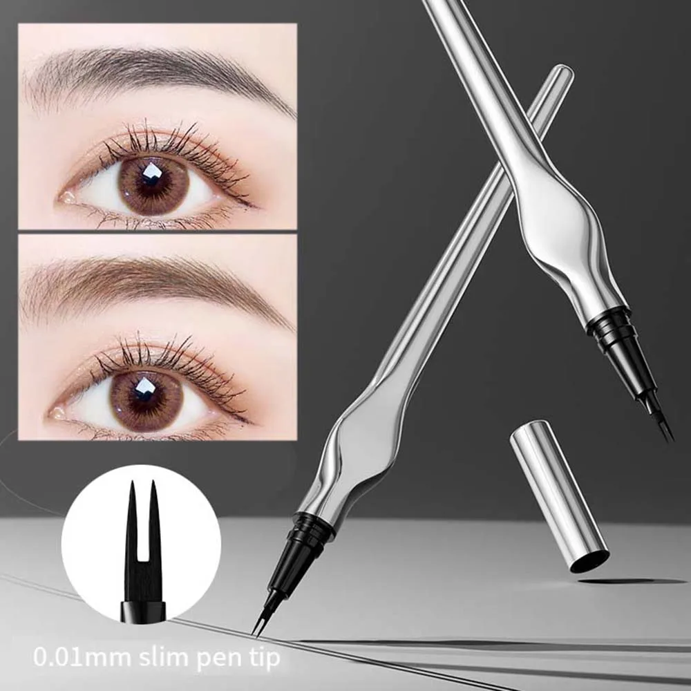 2 Forks Tip 3d Eyebrow Pencil Natural Eye Brow Contouring Pen Waterproof Under Eyelashes Wild Brow Drawing Pen Cosmetics