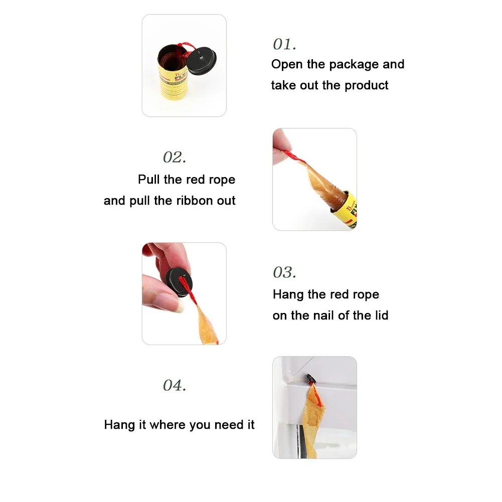 Fly Sticky Paper Disposable Fly Killer Bug Trap Pest Control Mosquito Catcher Roll Tape Double Sided Strong Glue Strip for Flies