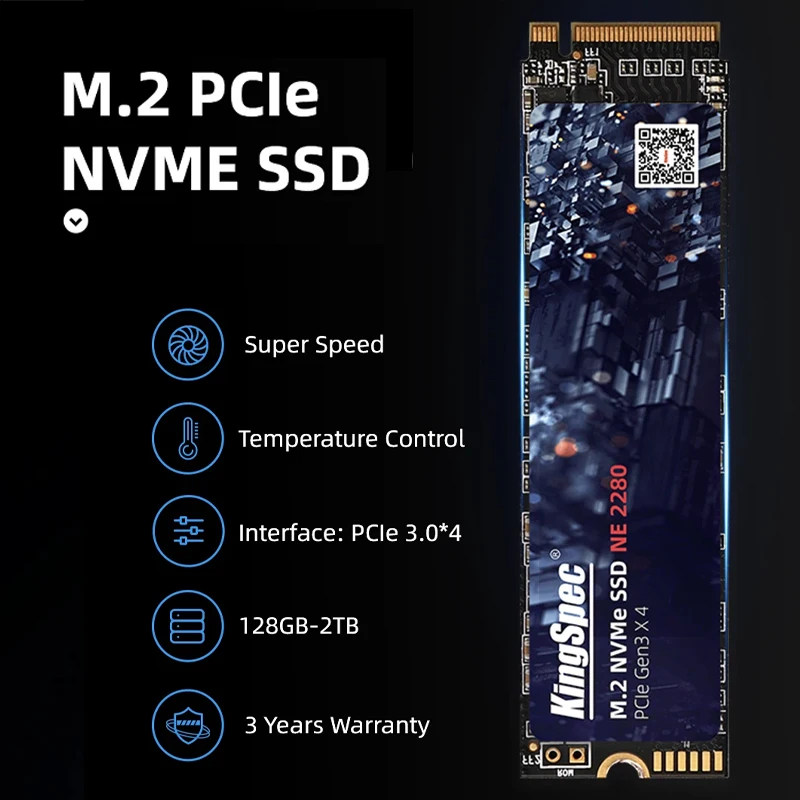 Imagem -02 - Kingspec m2 Nvme Ssd Disco Rígido M.2 Ssd tb 512 gb Pcie Nvme 128 gb 256 gb Unidade de Estado Sólido M.2 2280 Disco Rígido Interno para Laptop Desktop Msi Acessórios de Armazenamento de Computador