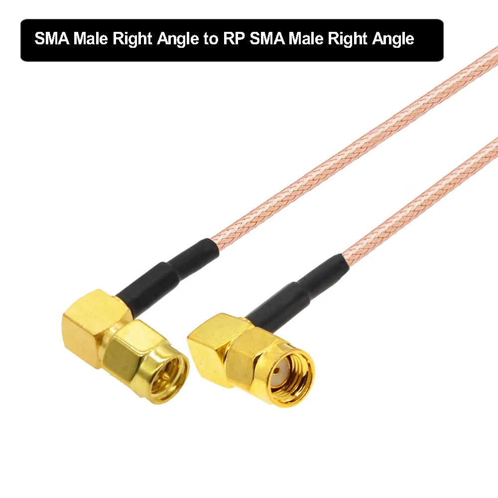 1pcs Right Angle SMA Male to SMA Male Elbow 90 Degree RG316 Pigtail RF Coaxial Cable WiFi Router Antenna Extension Cable  Jumper