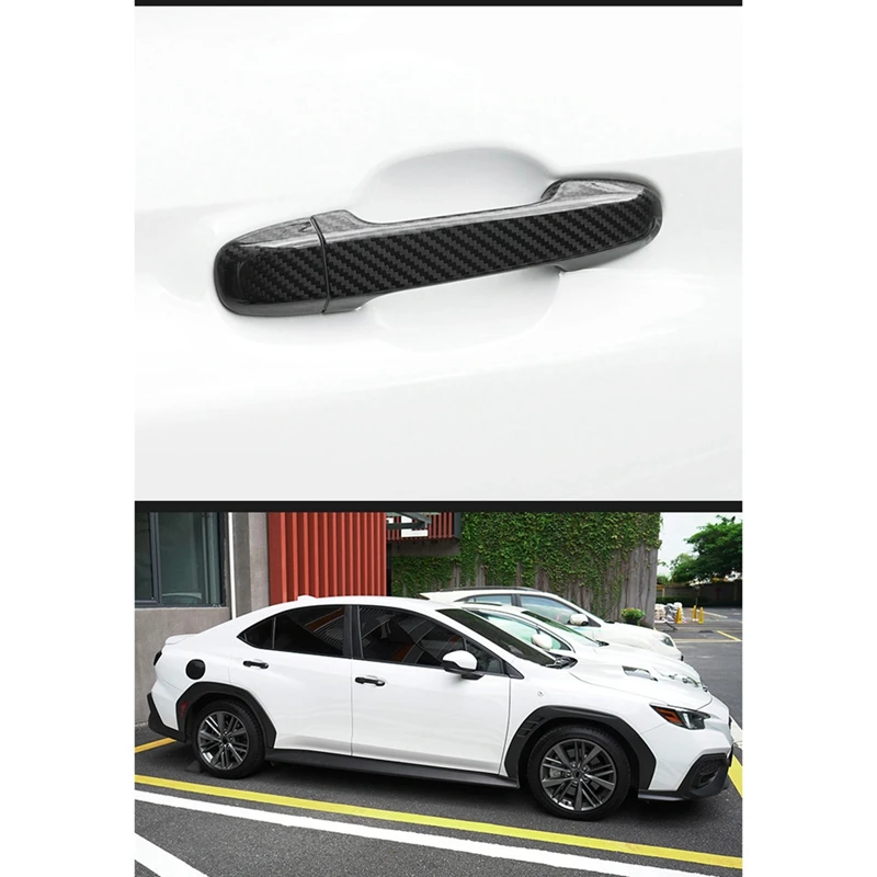 Car Door Handle Decoration Trim Cover Real Hard Carbon Fiber Accessories For Subaru BRZ Toyota GR86 2022+