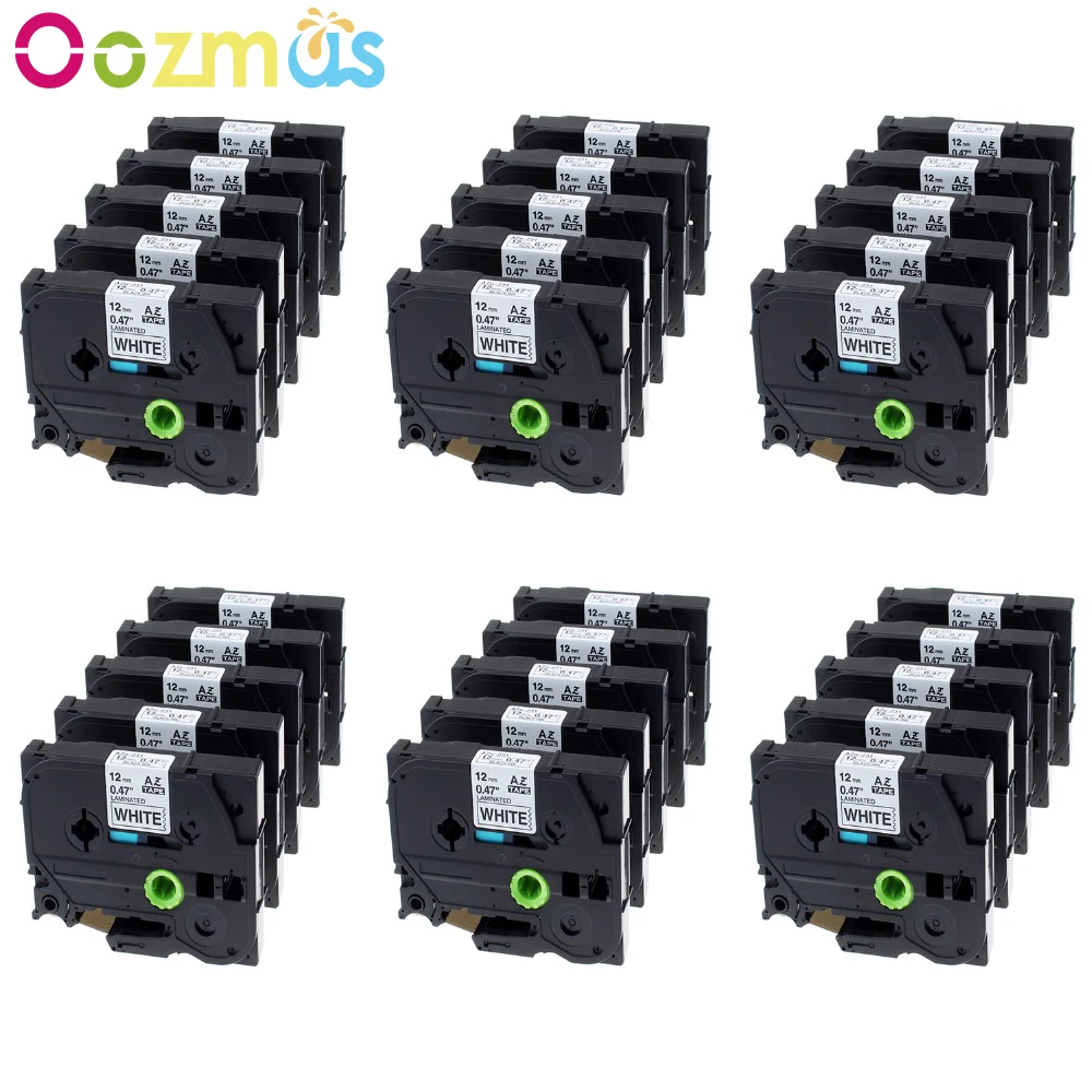 

30Pieces TZ 12mm Compatible For Tze 231 Tze231 Black on White Laminated P touch tze-231 Label Tape Cartridge PT-H110 Label Maker