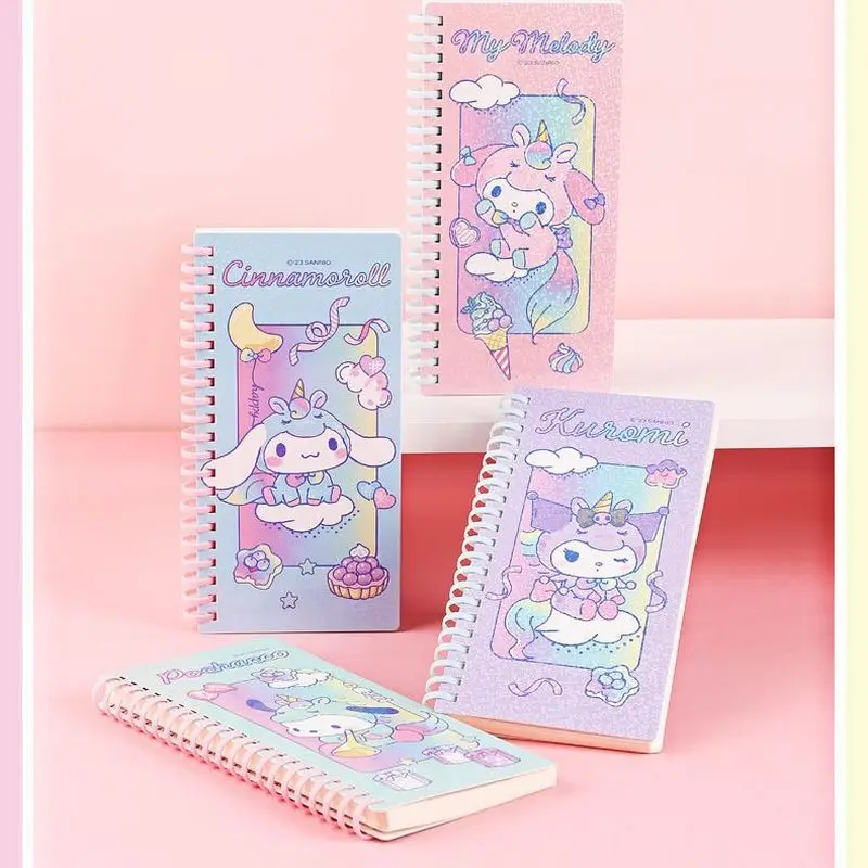 Kawaii Sanrio Anime Cartoon Coil Weekly Plan Book Cute Hello Kitty Cinnamoroll Portable Notebook Originality Halloween Girl Gift