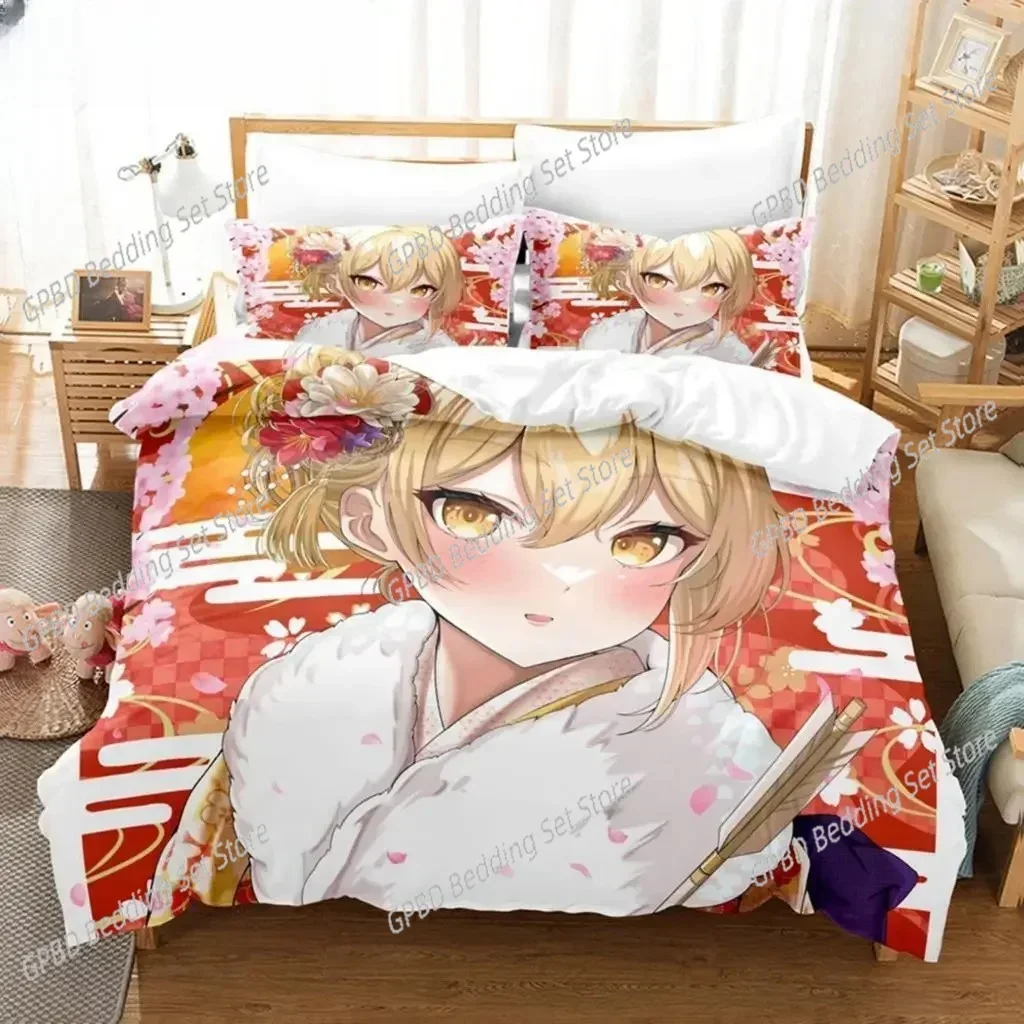 

Anime Genshin Impact Lumine 3D NEW Duvet Cover Pillowcase Bedding Set Adult Girl Bedroom Decoration Children Single Double Large