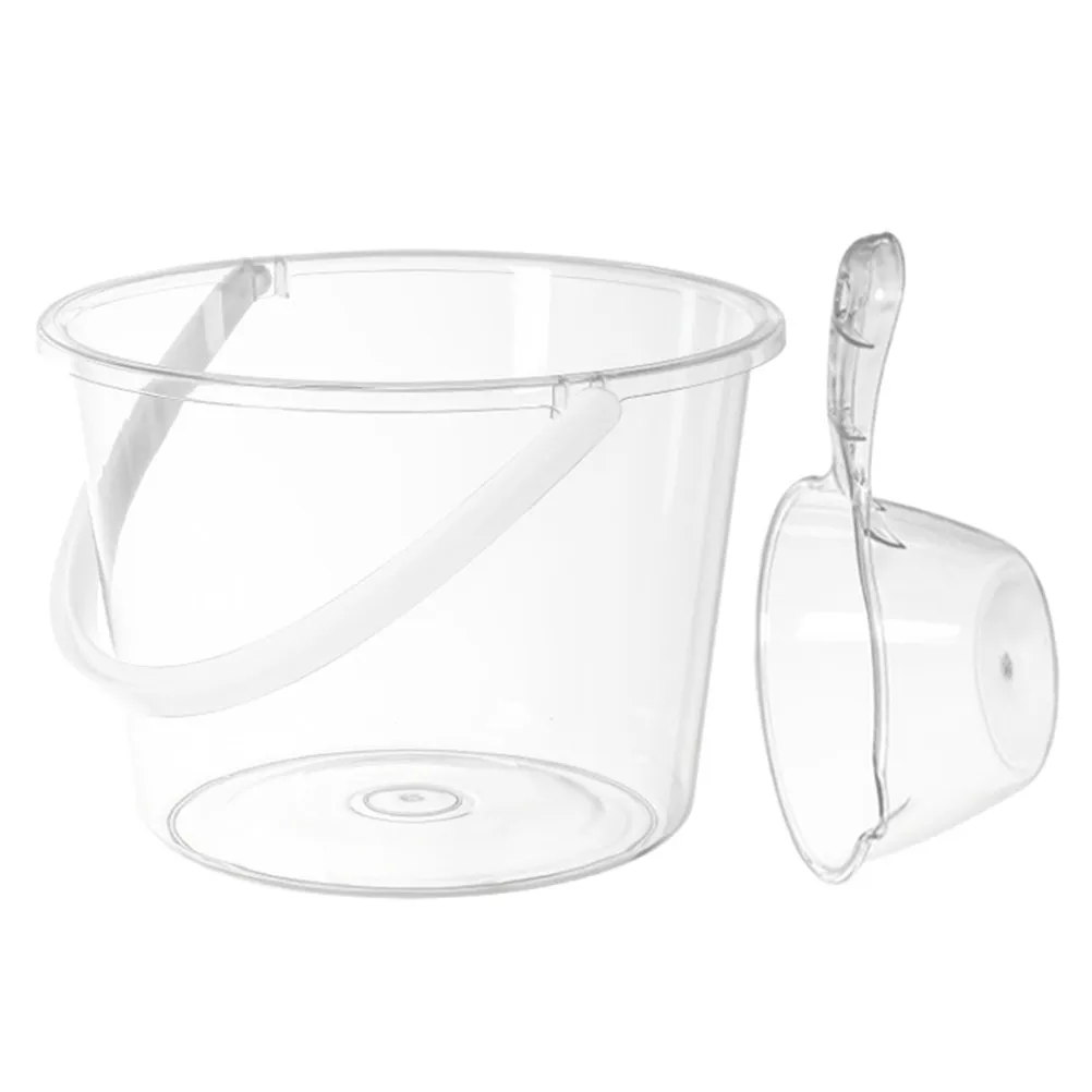 

1Set Thickened Plastic Transparent Wash Bucket Large Capacity Water Container for Home Dormitory Bathroom Kitchen Gardening