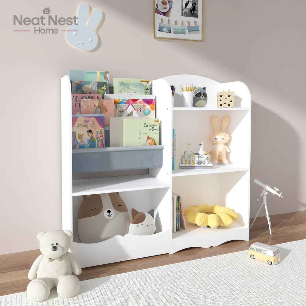 

Kids Bookshelf and Toy Organizer,3 Tier Bookshelf for Kids, Toddler Bookcase Book Shelf for Kids Rooms,Toy Storage Organizer