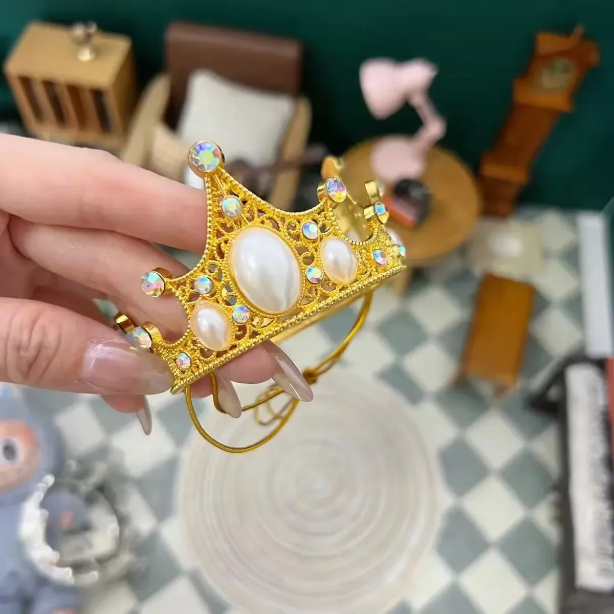 ل 17 سنتيمتر Labubu المعبود دمية مع الرجعية تاج أغطية الرأس لطيف Kpop Exo هوديي أفخم DIY بها بنفسك ملحق للفتيات دمى النمط الكوري