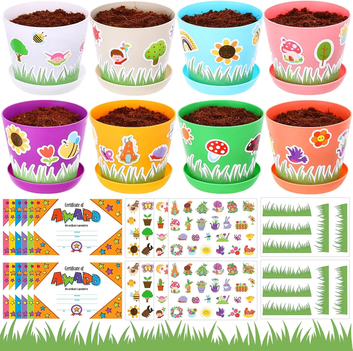 

Набор для творчества: 30 пластиковых горшков для растений (4 дюйма) с поддонами, для весенних поделок своими руками для детей, оптом