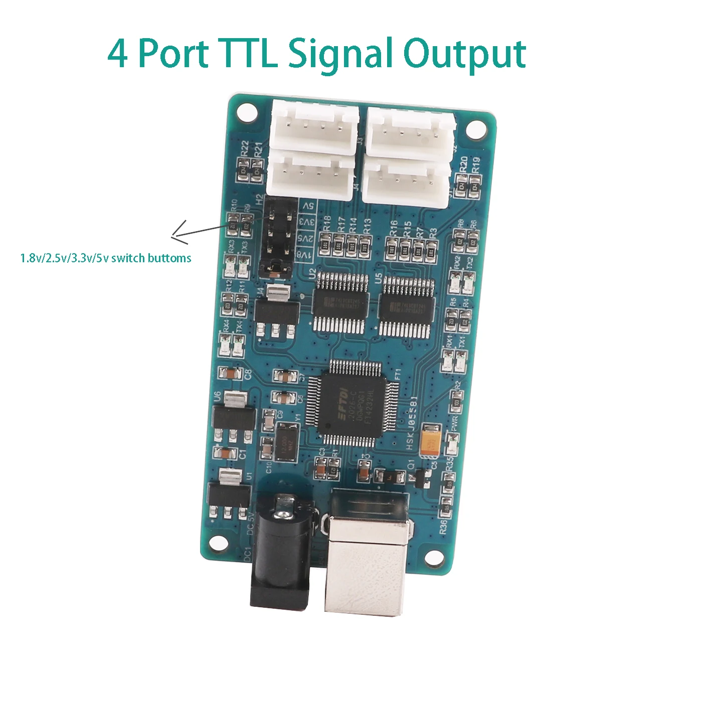 USB  TTL Serial Cable 1.8V 3.3V 5V Multiple Ways 4 Ports Channels Converter Board Module Communication Adapter Dupont  4 Pins 4P