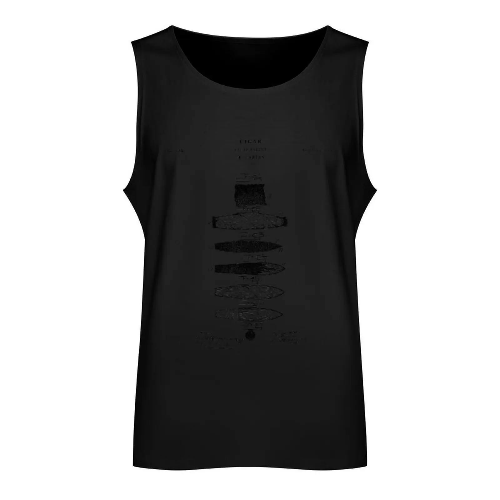 Cigar Patent Drawing Blueprint Tank Top Gym clothes t shirt gym Men's sleeveless