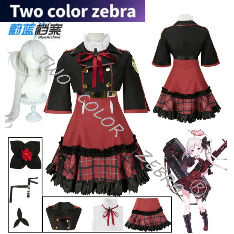 

Asagi Mutsuki Cosplay Costume Game Blue Archive Gothic Outfit with Plaid Skirt for Wig Halloween & Parties Roleplay Suit
