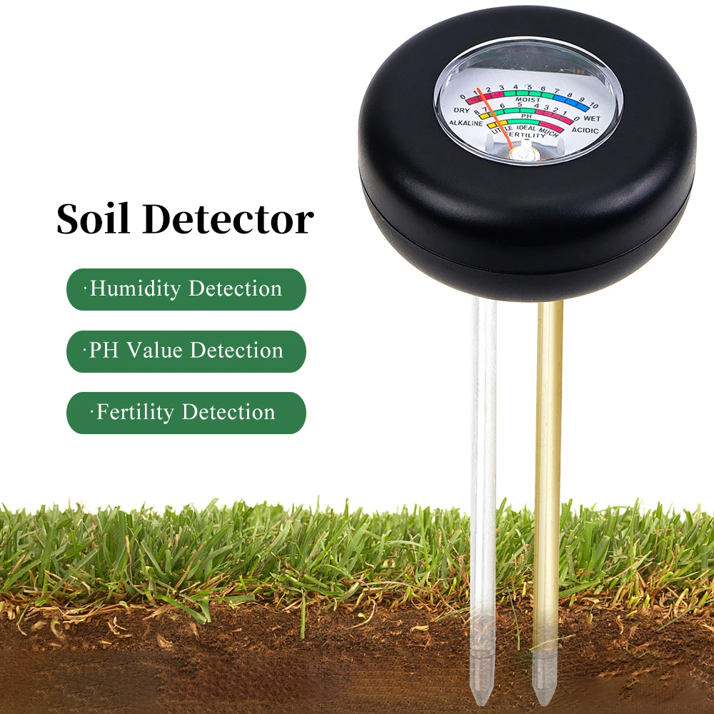 3 in 1 Soil PH Meter 2 Pin Moisture Fertility Detector For Garden Balcony Soil Moist Sensor Indoor Outdoor Acidity Tester Tool