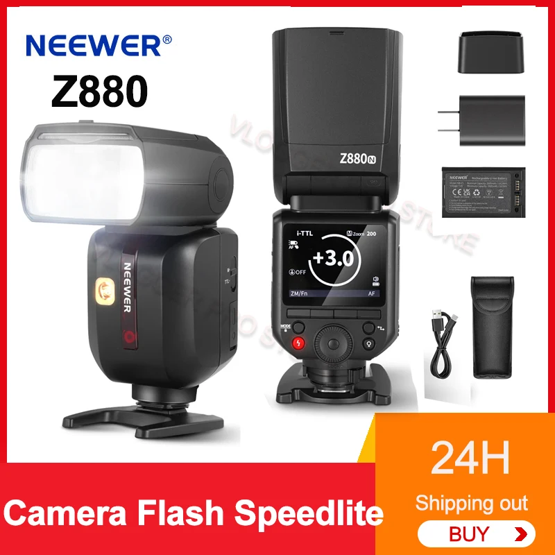 NEEWER Z880-N 2.4G i-TTL Camera Flash Speedlite for Nikon 76Ws Speedlight 1/8000s HSS 7.4V/2600mAh Battery Power Flash For Sony