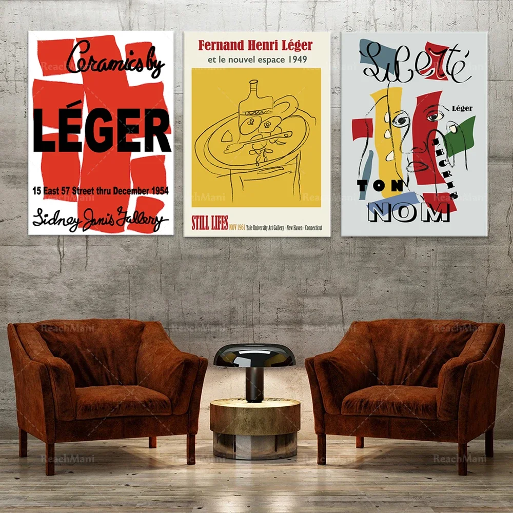 FERNAND LEGER poster, Fernand Leger poster art, exhibition poster, art printing-modern canvas, abstract wall artist home decorat