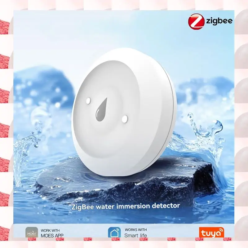 

ABGN Tuya Zigbee Smart Water Sensor Water Leak Detector Alarm APP Remote Control Water Leak Sensor Water Tank Full Alarm