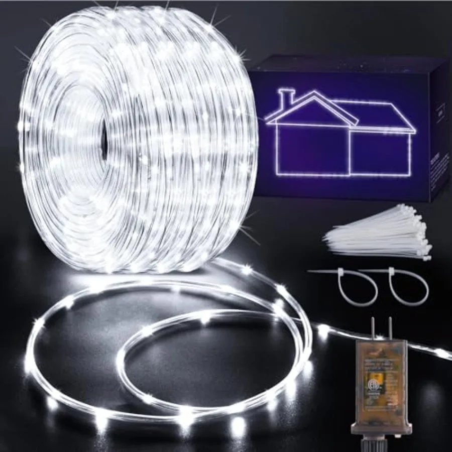 328Feet 1000LED Rope Lights for OutsideOutdoor String Lights Waterproof 8 Modes Clear Tube Light for Indoor Bedroom Wedding Gar
