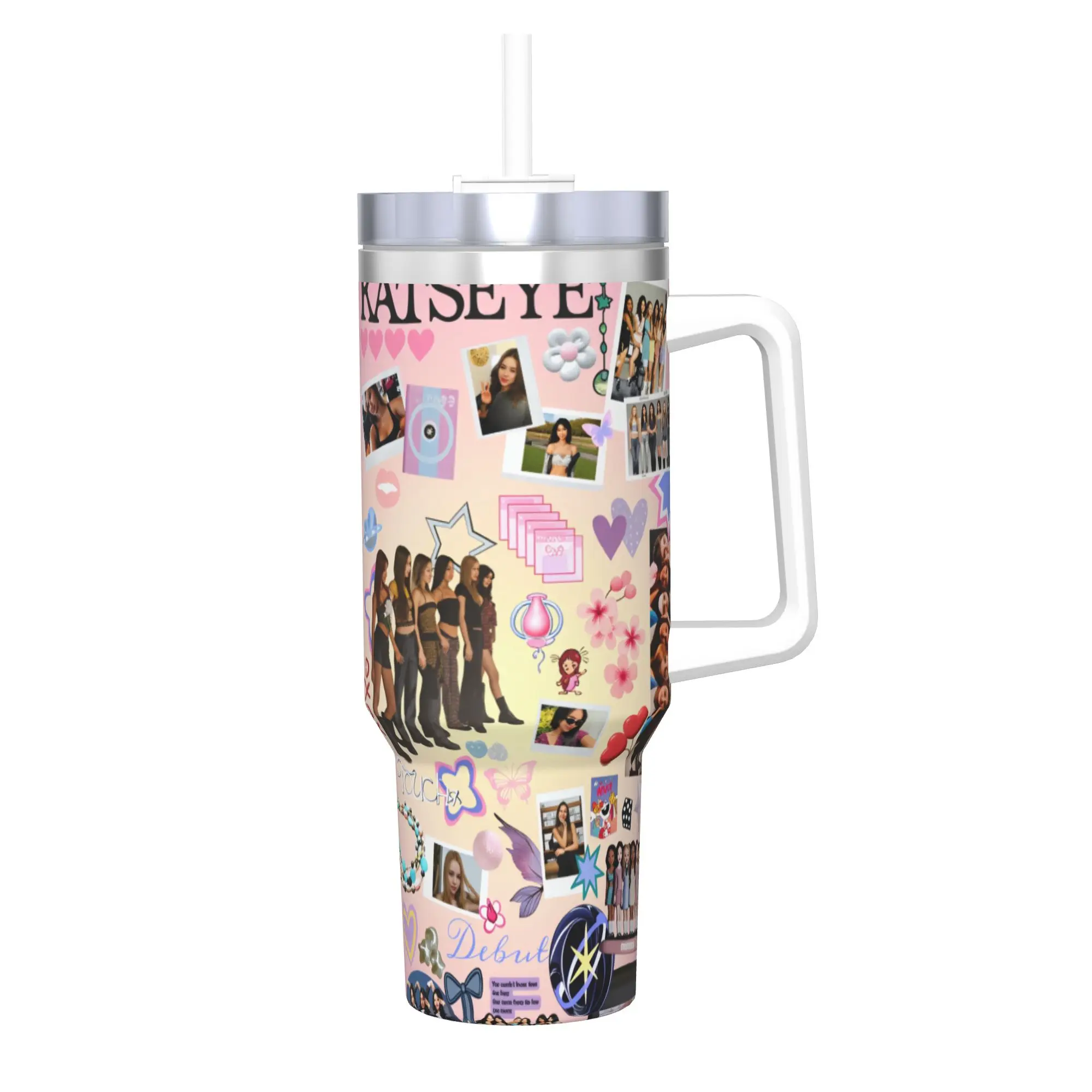 

Katseye Kpop Girls Stainless Steel Tumbler Travel Car Mugs Large Thermal Mug Portable Cold Drink Milk Tea Water Bottle