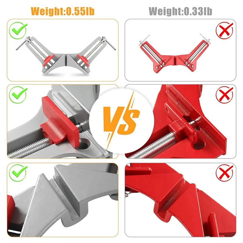 4Pcs Corner Clamp Right Angle Clamp 90 Degree Clamps For Woodworking, Photo Framing,Drawers,Glass Holder Durable Easy Install