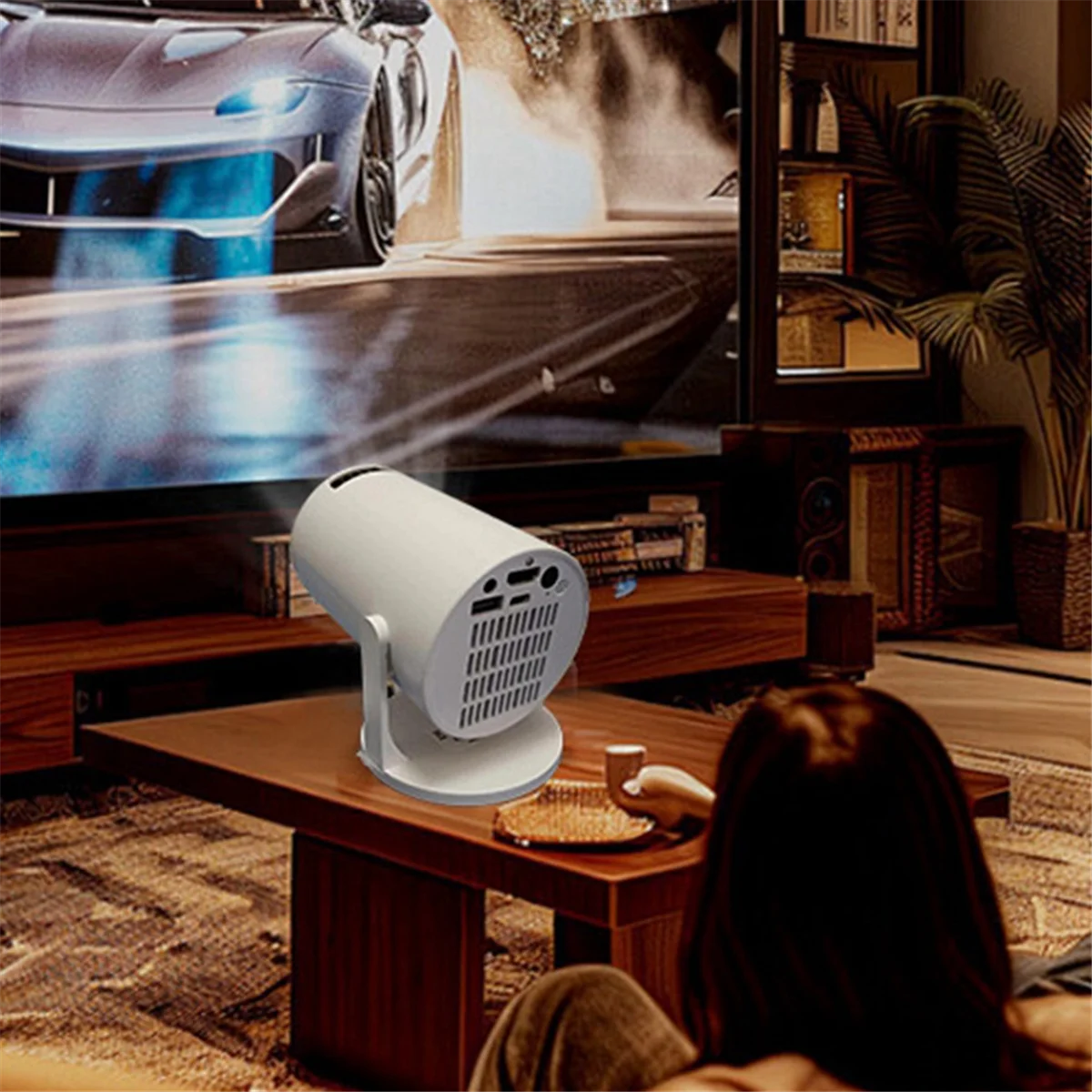 A56XQ Y200 Mobile Phone Cable Connection with the Same Screen Projector Portable HDMI-Compatible Projector 180 Degree Rotation